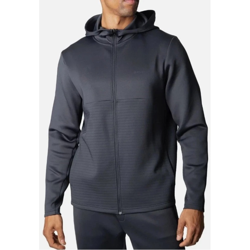 Spyder Active Men's Long Sleeve Stretch Full Zip Hoodie Jacket, Black, Size XL